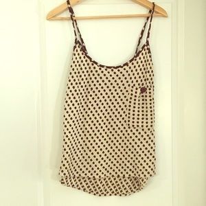 Anthropologie Black polka-dotted tank blouse